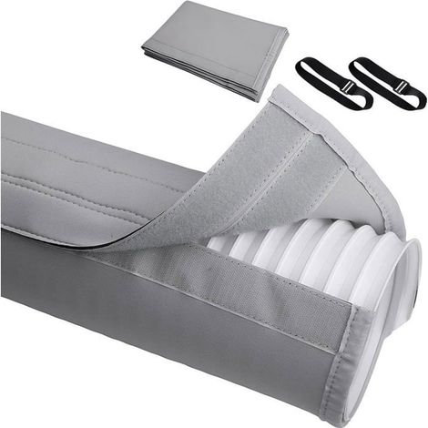 Couverture de Tuyau de Climatiseur - XVX - 60x20 Pouces - Gris - Installation Facile - Lavable