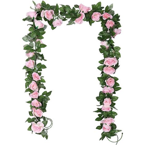 roses artificielles décoration d'intérieur et d'extérieur à suspendre pour la maison cuisine le jardin bureau un mariage 2,2 m Lot de 2 (1/4)