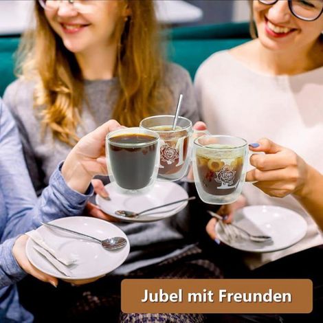 Tasse Double Paroi - Verre Borosilicate - 250 Ml - Cadeau Personnalisé Femme - Lettre Initiale - 1 Pièce (1/5)