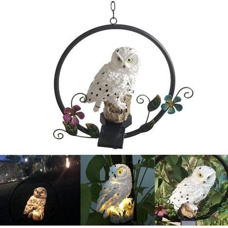 Lampe Solaire De Jardin - Design Hibou - Étanche IP44 - Avec Crochet Métallique - 2 Unités (1/4)
