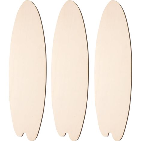 Lot de 3 Planches de Surf en Bois Vierge à Peindre pour Décoration Murale Diy, Panneau Beige Polyvalent pour Mur Intérieur et Ambiance Plage (1/5)