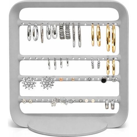 Supporto per orecchini, grigio, organizer per gioielli, espositore (1/3)