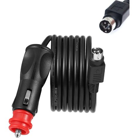 Câble d'alimentation de Voiture 12 V DC 18 AWG de 2,5 m, Allume-Cigare mâle vers Mini DIN mâle à 4 Broches pour DVD, TV LCD, DVR de Voiture, Appareil Photo (1/5)
