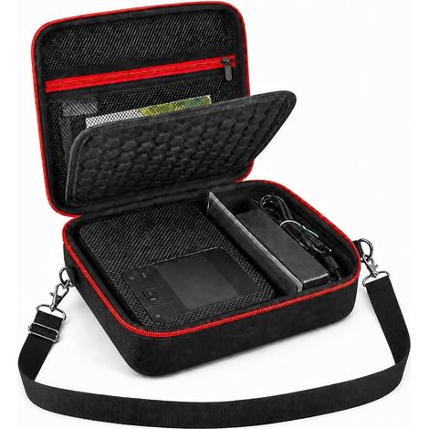 Étui rigide pour imprimante photo mobile CP1500/CP1300/CP1200 Mini imprimante photo mobile et kit de papier avec bandoulière réglable - Sac uniquement (noir) (1/3)