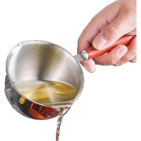 Poêle à huile petite, Casserole à soupe petite, Cuisine petite pot à sauce, Pot à mijoter, Avec couvercle, Poêle en pierre, Poêle à beurre fondu, Métal chaud, Pot à mijoter, En acier inoxydable pour b (1/5)