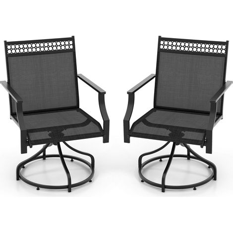 Patio Swivel Dining Chairs Set of 2 Patio Chairs Outdoor Bistro Chairs (1/5)