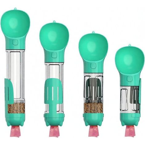 Haustier-Zubehörset – 300-ml-Wasserbecher + Kotbehälter + Futterbehälter – Grün – Für unterwegs (1/4)