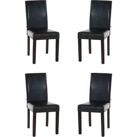 4er Set Esszimmerstuhl Ina Kunstleder braun dunkelbraun (1/4)