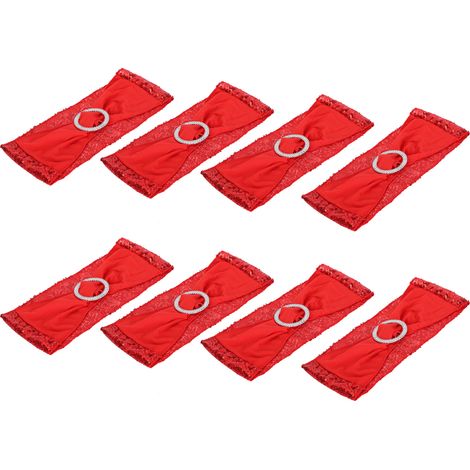 Lot de 10 sangles élastiques pour chaise, ceinture de siège décorative réglable, rouge, idéale pour fêtes et événements. (1/5)