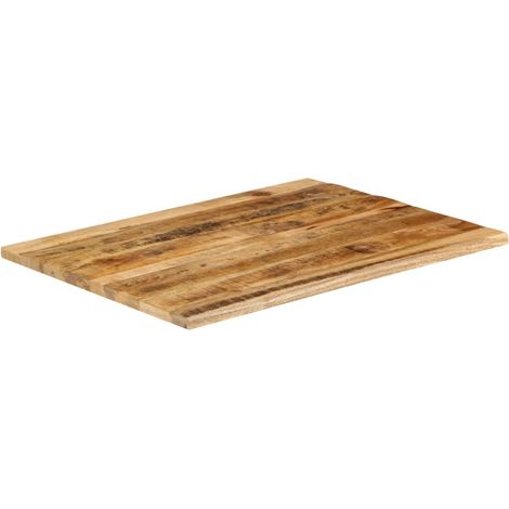 Dessus de table  Dessus de bureau  Plateau de table 100x80x2,5cm bord vif bois massif manguier brut