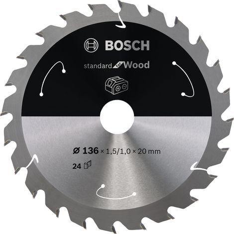 Bosch PRO Wood cordless Kreissägeblatt, 136 x 1,5 x 20 mm, T24