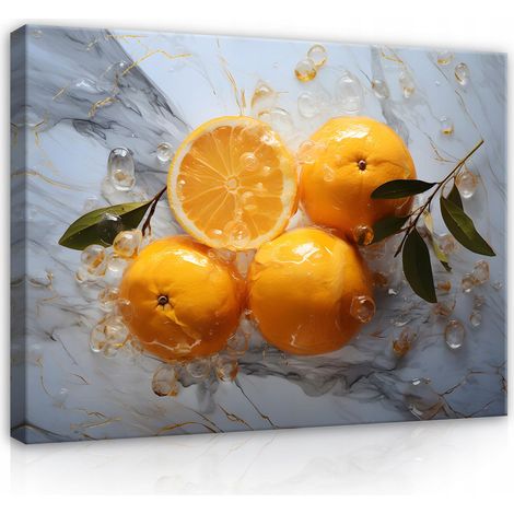 tableau pour cuisine fruits marbre abstrait sur toile Murale grand format 120x80 (1/3)