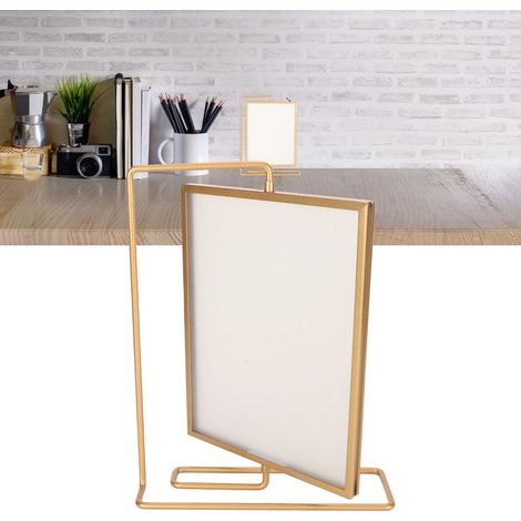 Cadre Photo Rotatif en Métal doré Double Face Cadre Flottant Rotatif Y5578 pour Maison Bureau (1/5)