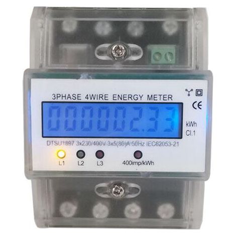 Compteur d'énergie électrique triphasé à 4 fils DTSU1897.5-20A-AquaForge (1/4)
