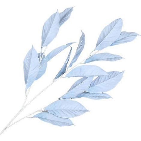 Feuille artificielle en caoutchouc, forme de feuille, pour décoration de mariage ou de composition florale.bleu clair (1/5)