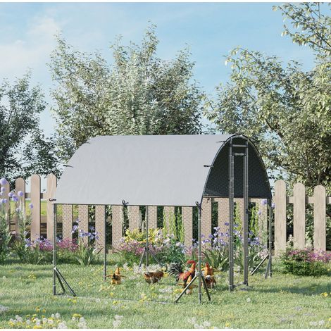 Recinto esterno per galline 280 x 190 x 197 cm con tetto UV, porta lucchettabile HAVRYA (1/4)