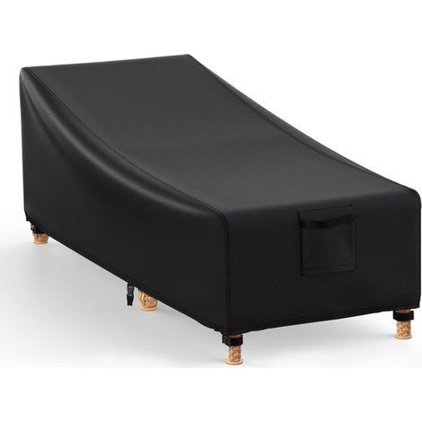 Tigrezy Wasserdichte Sonnenliegenabdeckung 210x80x45/75 cm mit Belüftung, Outdoor-Liegenabdeckung 420D PU-beschichtet, 4 Schnallen und Kordelzug (1/5)