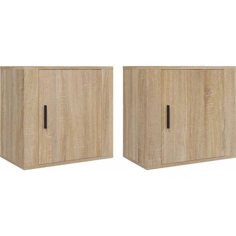 Maison Exclusive - Comodini a Muro 2 pz Rovere Sonoma 50x30x47 cm (1/5)