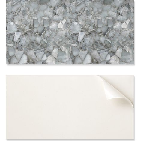 Baldosas de vinilo impresas listas para instalar. Mosaico de piedra con vetas, 10x40x20 cm.