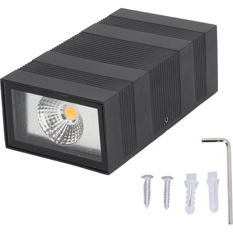 Ortviai Applique murale LED double sens étanche en aluminium avec bande striée, 12 W, 85-265 V, lumière chaude (1/5)