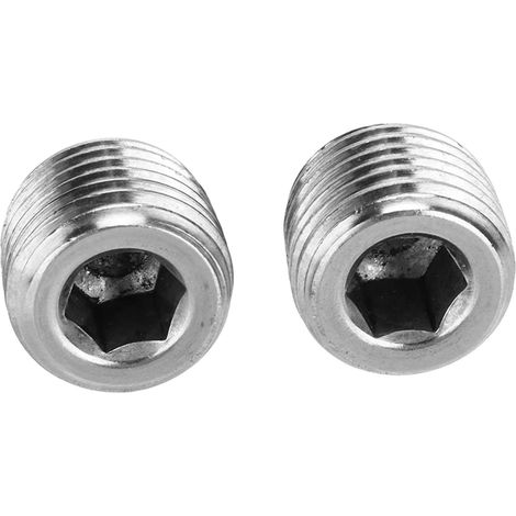 Lot de 2 bouchons filetés mâles NPT 1/4 po en acier inoxydable, filetage hexagonal interne universel (1/5)