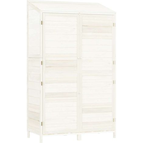 vidaXL Capanno da Giardino Bianco 102x52x174,5 cm Legno Massello