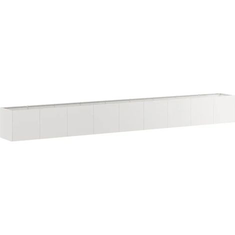 Jardinière moderne 360 x 40 x 40 cm matériau durable jardin balcon finition élégante en acier inoxydable (1/5)