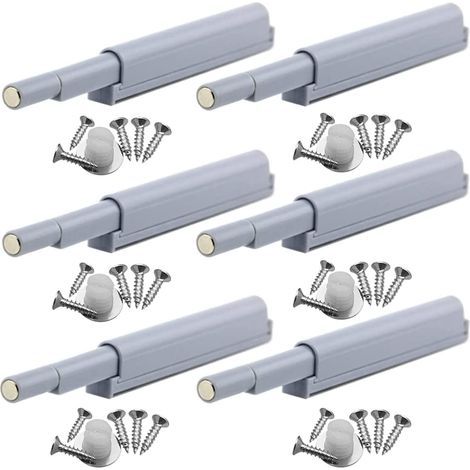 Magnetic touch-release door latches for cupboards and display cases open/close doors with a single touch (6 pieces) (1/5)