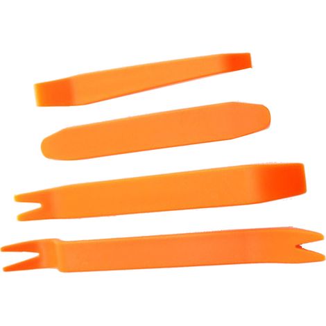 Kit 4 Pièces Démonte-Enjoliveurs Auto en Plastique, Levier d'Installation pour Garnitures Intérieures, Barre de Décollage de Clips, Outil de Retrait de Tableau de Bord (1/5)