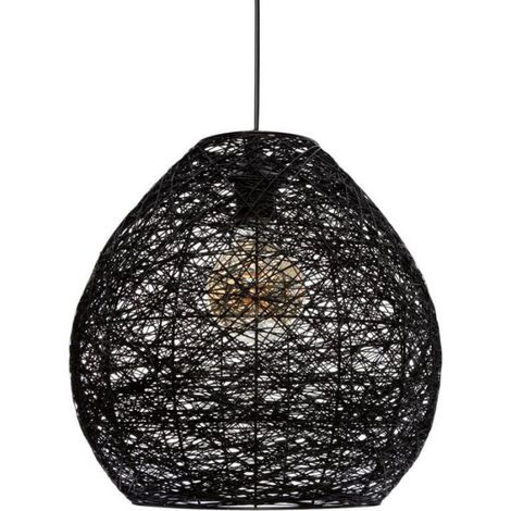 Lampe Suspension Design "Mona" 35cm Noir (1/4)