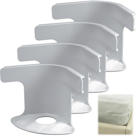 4 Pièces Fixations pour Draps – Pinces d’angle élastiques pour drap-housse – Supports de draps pour lit et protège-matelas (1/5)