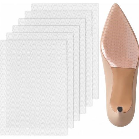 Lot de 6 bandes antidérapantes pour semelles – 10x15 cm – Transparentes – Auto-adhésives – Talons hauts, bottes, chaussures (1/5)