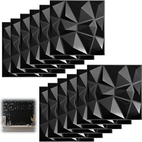 12 pièce Papier Peint 3D Brique Pierre Adhesif Mural Autocollant, Stickers Panneaux Muraux 3D Mural, Dalle Plaque PVC Adhesive Murale, Décorations Murales, Papier Peint Autocollants Décoratifs (1/5)