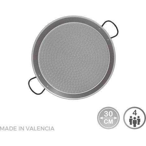 Poêle à paella traditionnelle en acier poli ø30cm (4 personnes). vaello