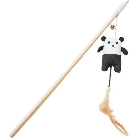 Jouet interactif pour chat avec plume et clochette - Canne à pêche en peluche (1/5)