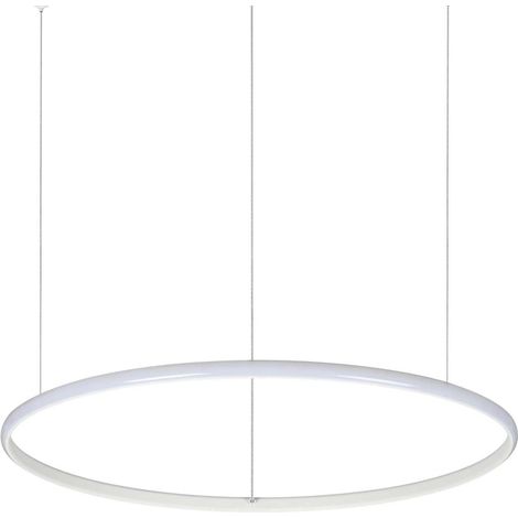 Sospensione Moderna Hulahoop Alluminio-Plastiche Bianco 1 Luce 31W 3000K D61Cm (1/3)