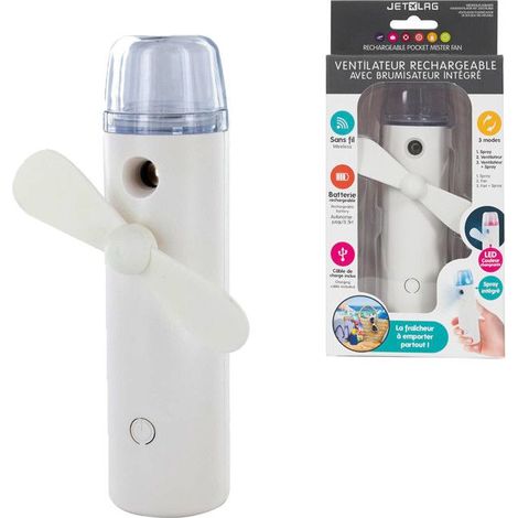 Ventilatore Ricaricabile - CMP - Nebulizzatore Integrato - 3 Modalità - Portatile - Bianco