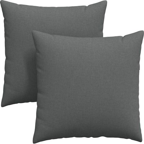 Maison Exclusive - Sofakissen 2 pcs Dunkelgrau 80 x 80 cm Stoff