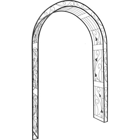 Arco per rose decorativo per piante rampicanti 200 x 100 x 50 cm in ferro nero 130004442