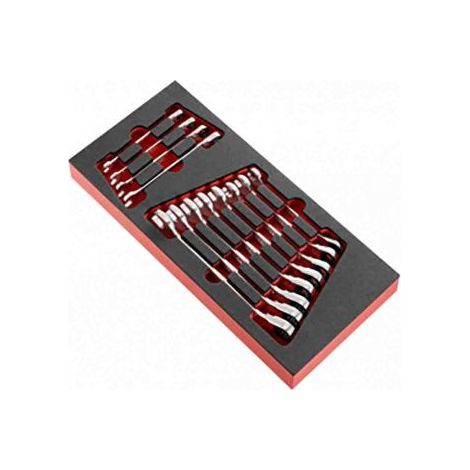 Clé mixte à cliquet 12 pièces 8-19 mm – Jeu de clés modulaires pour rangement efficace – Compatible avec servantes FACOM