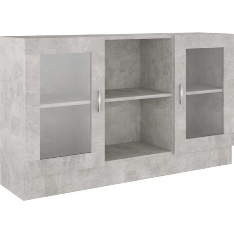 Maison Exclusive - Armadietto Vetrina Grigio Cemento 120x30,5x70 cm Multistrato