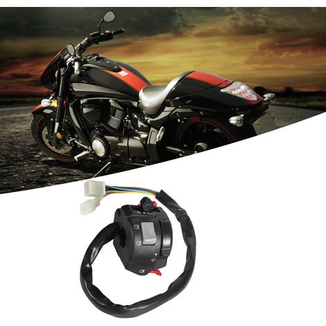 Ensemble de commandes de guidon de moto : phare, clignotants, klaxon (1/5)