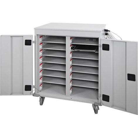 ADB Laptopwagen Notebook-wagen Tabletwagen Schließfach Rollwagen 1060x920x500 mm (1/3)