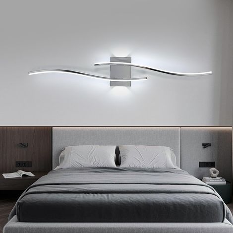 GOECO Applique Murale Intérieure, 27W 3000LM Lampe Murale Moderne Design Incurvée, Luminaire Murals en Acryliquel pour Chambre, Salon, Hôtel, Escalier, Allée, 6500K Lumière Blanche Froide (1/5)