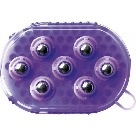 Gant double face étrille et massage violet (1/2)