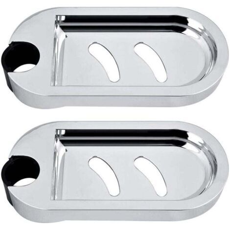 QORVA-Douche Porte-Savon, 2 Pièces Porte-Savon pour Barre de Douche éponge Murale Titulaire Savon Saver Plateau étagère de Douche Réglable pour Barre de Douche Diamètre du Trou 25 mm-Fei Yu (1/4)