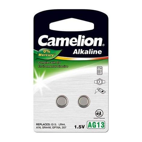 Camelion  AG13/LR44/357  Pila alcalina de botón  2 unidades