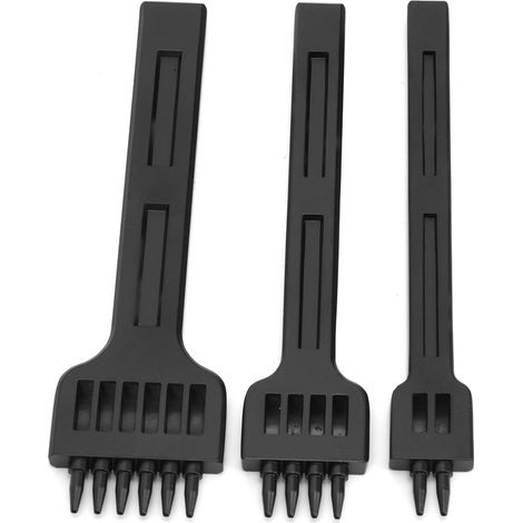 Ensemble de 3 ciseaux à bois en acier (2/4/6 dents) pour la couture, la maroquinerie et le poinçonnage manuel (4 mm). (1/5)