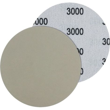 Disques de ponçage abrasifs 125 mm grain 3000 – Lot de 5 feuilles rondes à sec et humide pour ponceuse excentrique, bois/métal/voiture