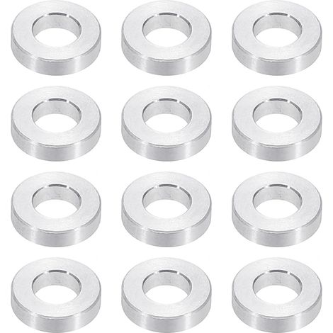 Rondelles en Aluminium M8, 12pcs Entretoise Métallique à Vis Ronde, Rondelle Plate pour Vis Tige Écrous Boulons, Bague d'Écartement en Métal 8.2mm ID x 12mm OD x 3mm Hauteur (1/5)